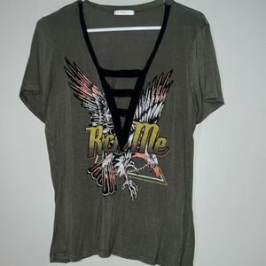 "Rock Me" See-Through V-Neck Cage Shirt